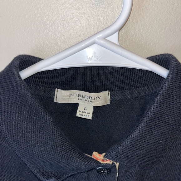 Burberry London Women's Long Sleeve Polo Shirt Black L EUC - Picture 4 of 6